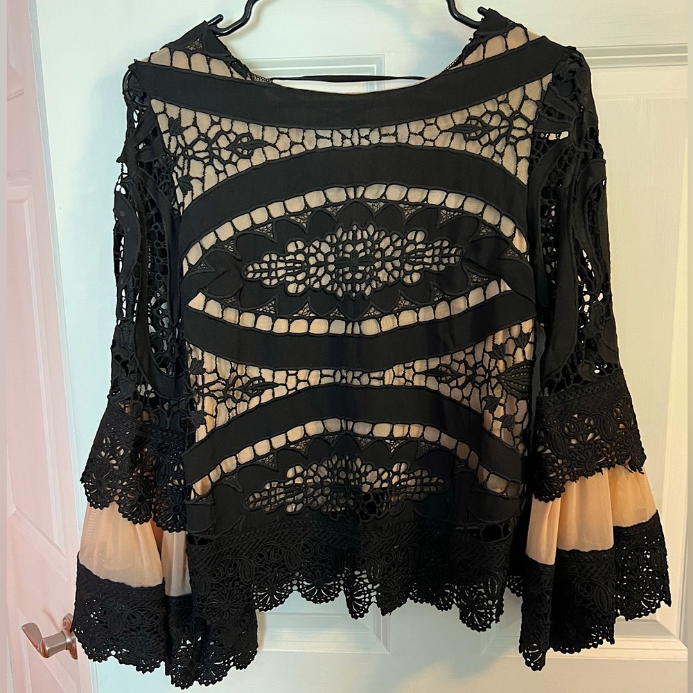 Summer Sale! Tops 2/$12 - Lace-Up Back Bell Sleeve Blouse